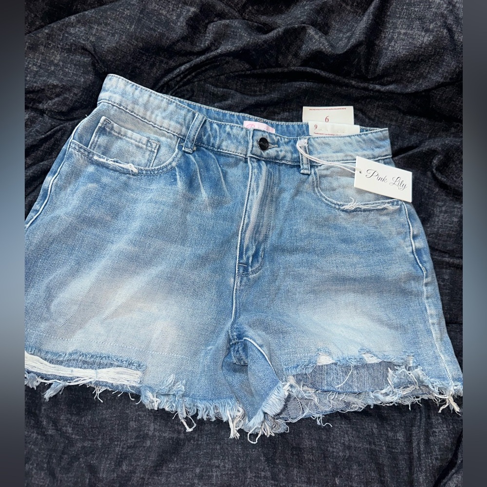 pink lily denim shorts NWT